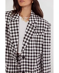 Nasty Gal Women's Gingham Tailored Blazer