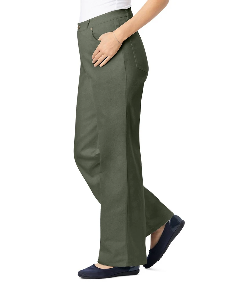 Woman Within Women's Stretch Denim Wide-Leg Five-Pocket Jeans