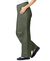 Woman Within Women's Stretch Denim Wide-Leg Five-Pocket Jeans