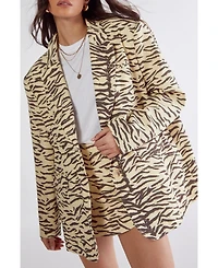 Nasty Gal Women's Zebra Print Oversized Tailored Blazer