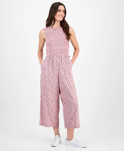 Nautica Jeans Women's Argyle Dot Ankle Jumpsuit