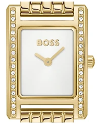 Hugo Boss Women's Lucy Precious Quartz Basic Mini Ionic Plated Thin Gold Steel Watch, 18.50mm