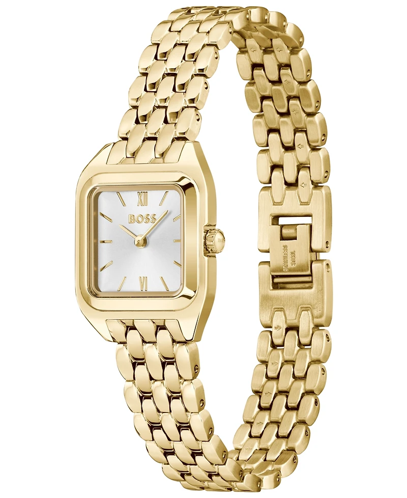 Hugo Boss Women's Mae Petite Quartz Basic Mini Ionic Plated Thin Gold Steel Watch