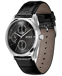 Hugo Boss Men's Principle Master Quartz Multifunction Calfskin Watch