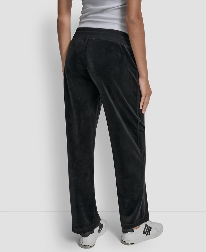 Dkny Jeans Petite Drawstring-Waist Velour Pants