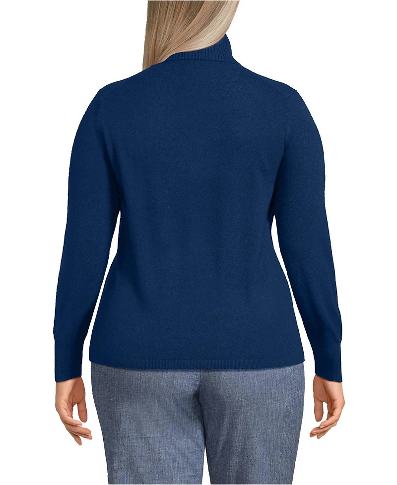 Lands' End Plus Cashmere Turtleneck Sweater