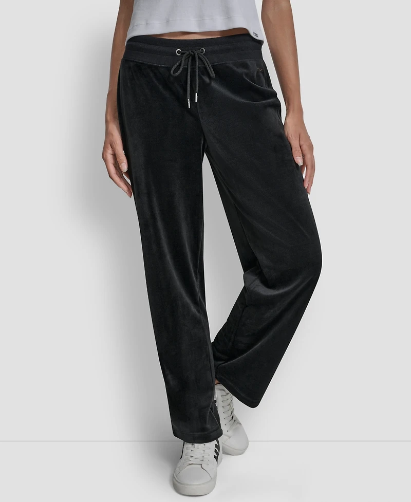 Dkny Jeans Petite Drawstring-Waist Velour Pants