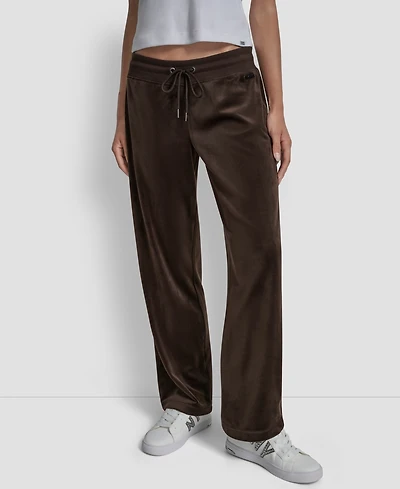 Dkny Jeans Petite Drawstring-Waist Velour Pants