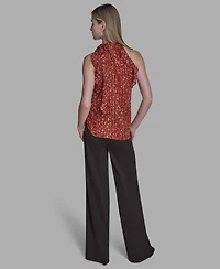 Bcbg Women's Printed Halter Neck Blouse