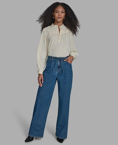 Bcbg Women's Straight-Leg Tie-Waist Jeans