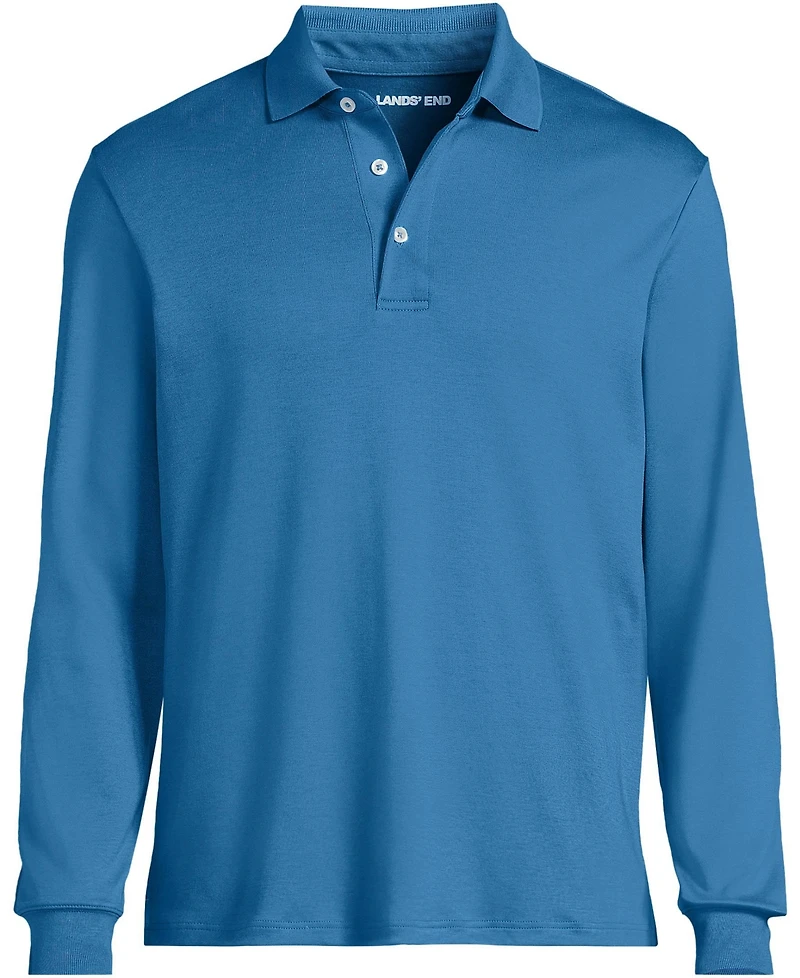 Lands' End Men's Tall Long Sleeve Cotton Supima Polo Shirt