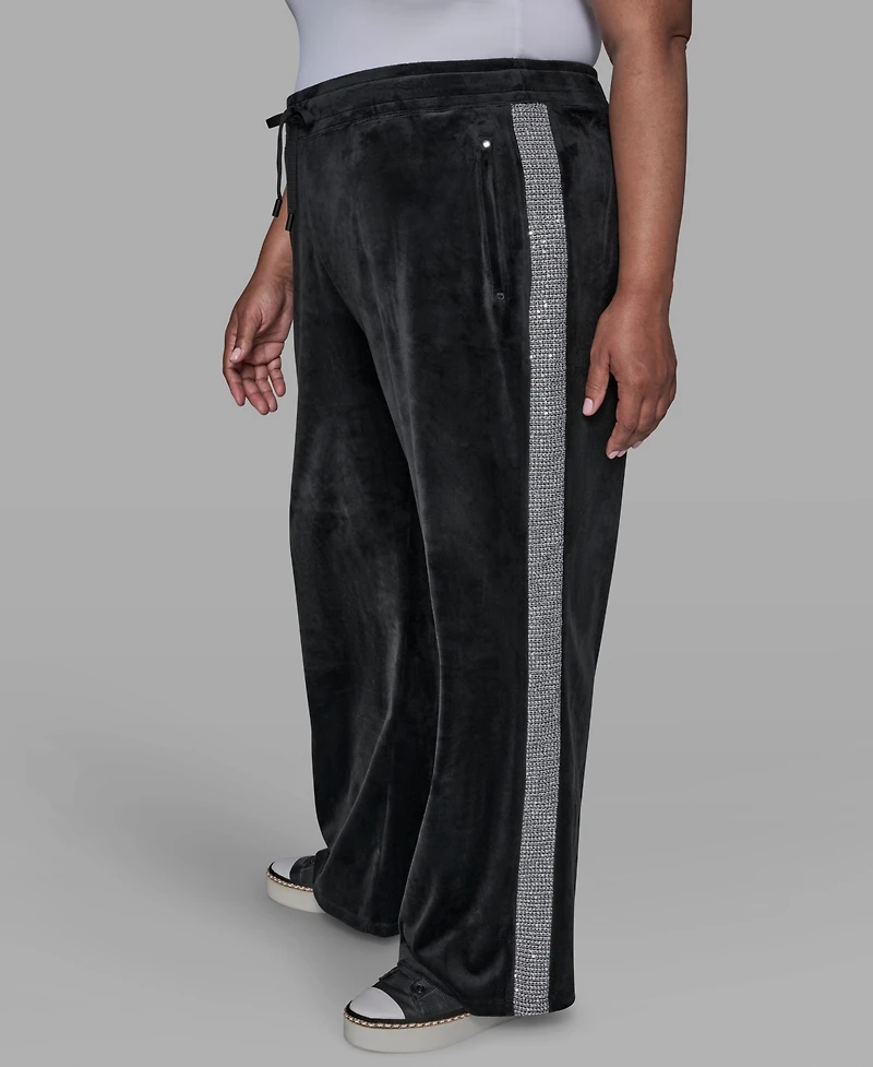Karl Lagerfeld Paris Plus Side Tweed Trackpants