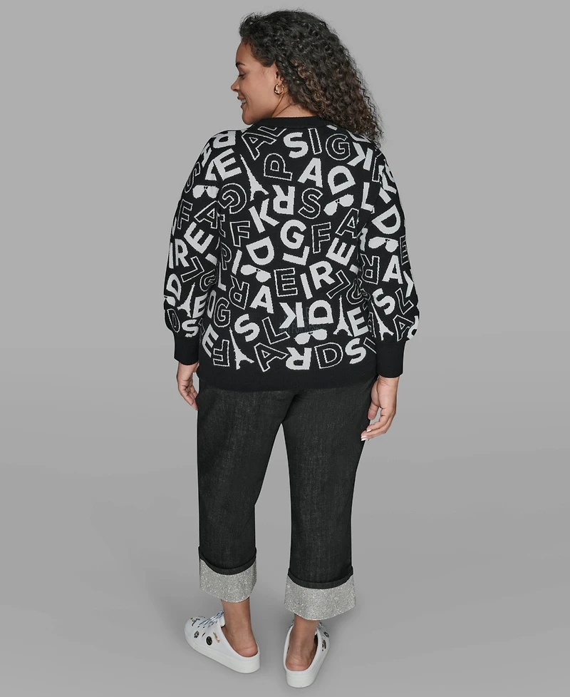 Karl Lagerfeld Paris Plus Scatter Letters Sweater