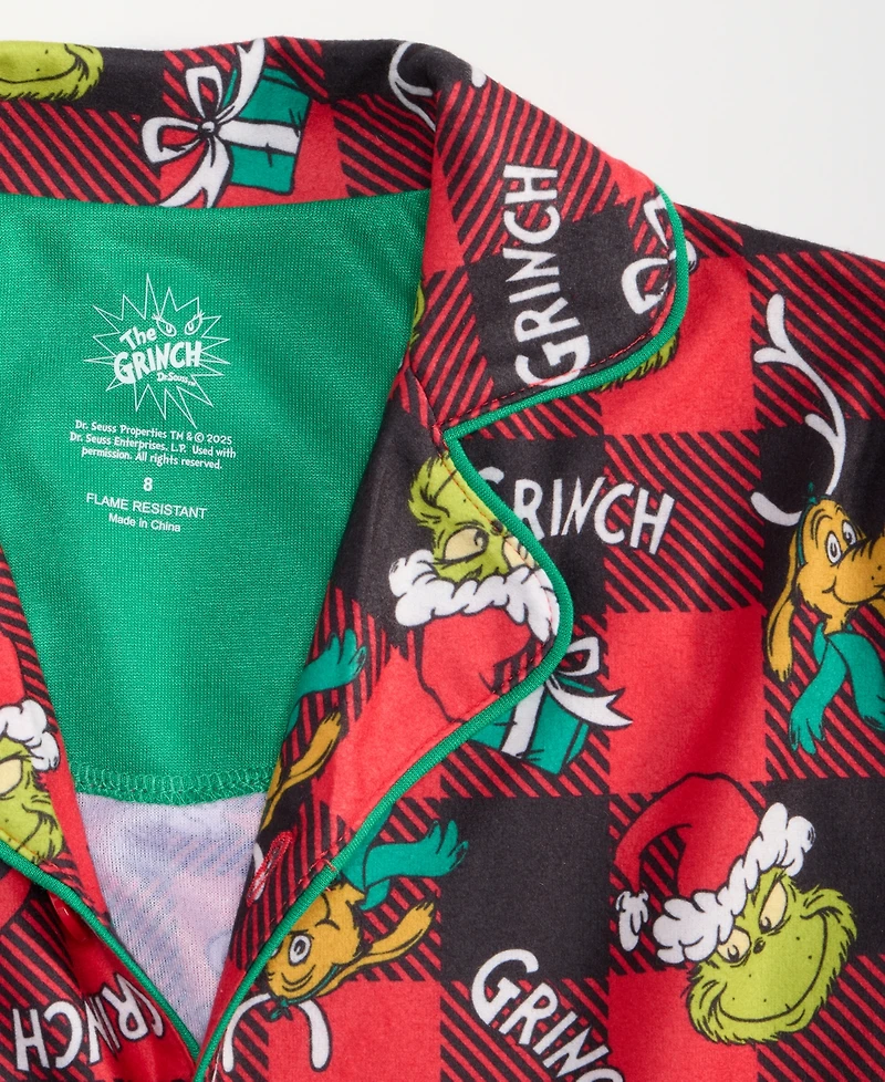 Grinch Boys Toddler 2T-4T Printed Coat Pajama Set