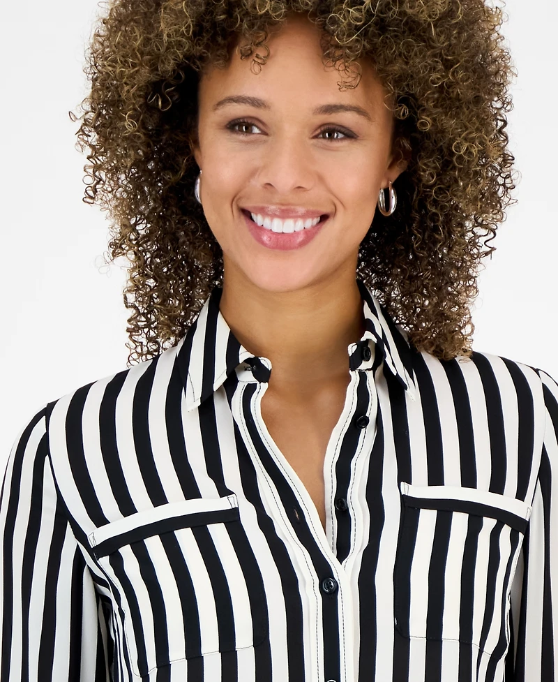 Kasper Women's Striped Button-Front Shirt