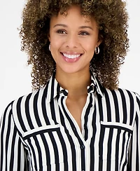 Kasper Women's Striped Button-Front Shirt