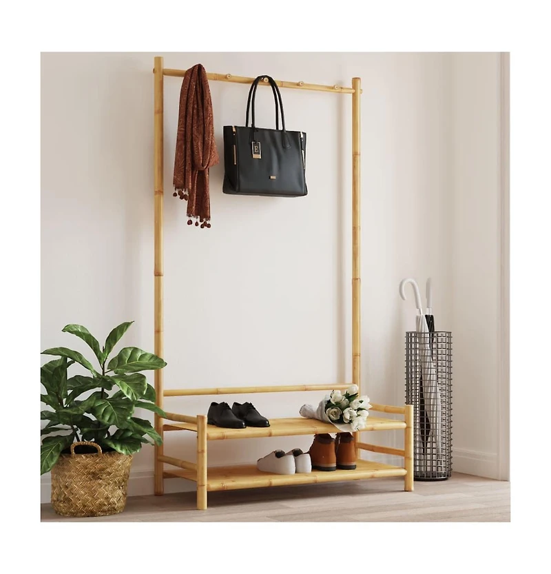 vidaXL Clothes Rack with Shelves 40.6"x15.7"x72" Bamboo