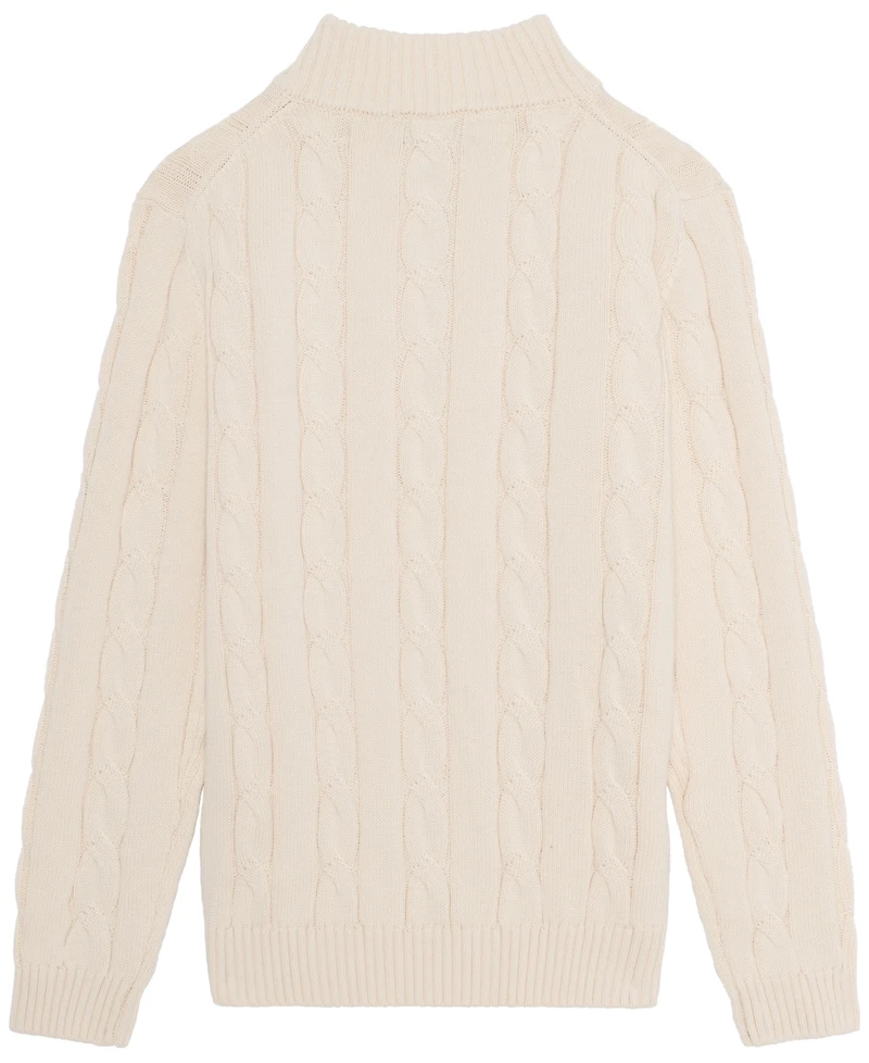 B By Brooks Brothers Big Boys Cable Quarter Zip Sweater