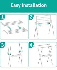 2-Tier Clothes Drying Rack with Adjustable Gullwing Arms