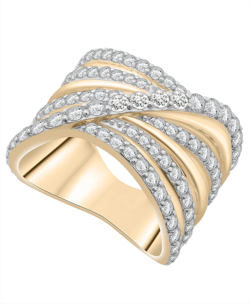 Diamond Criss Cross Band (2 ct. t.w.) in 14K Yellow Gold