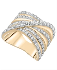 Diamond Criss Cross Band (2 ct. t.w.) in 14K Yellow Gold