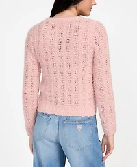 Guess Women's Bea Open Stitch Long Sleeve Cardigan Sweater