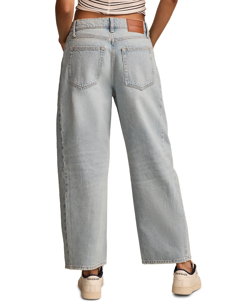 Lucky Brand Women's Distressed High Rise Barrel-Leg Jeans