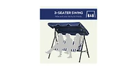 Flynama 67 Inch 3-Seat Patio Swing Chair with Adjustable Canopy and Cushions