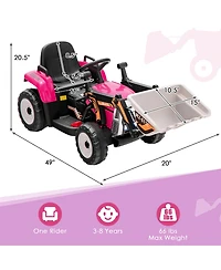 Kids Ride On Excavator Digger 12V Electric Tractor Rc w/ Digging Bucket