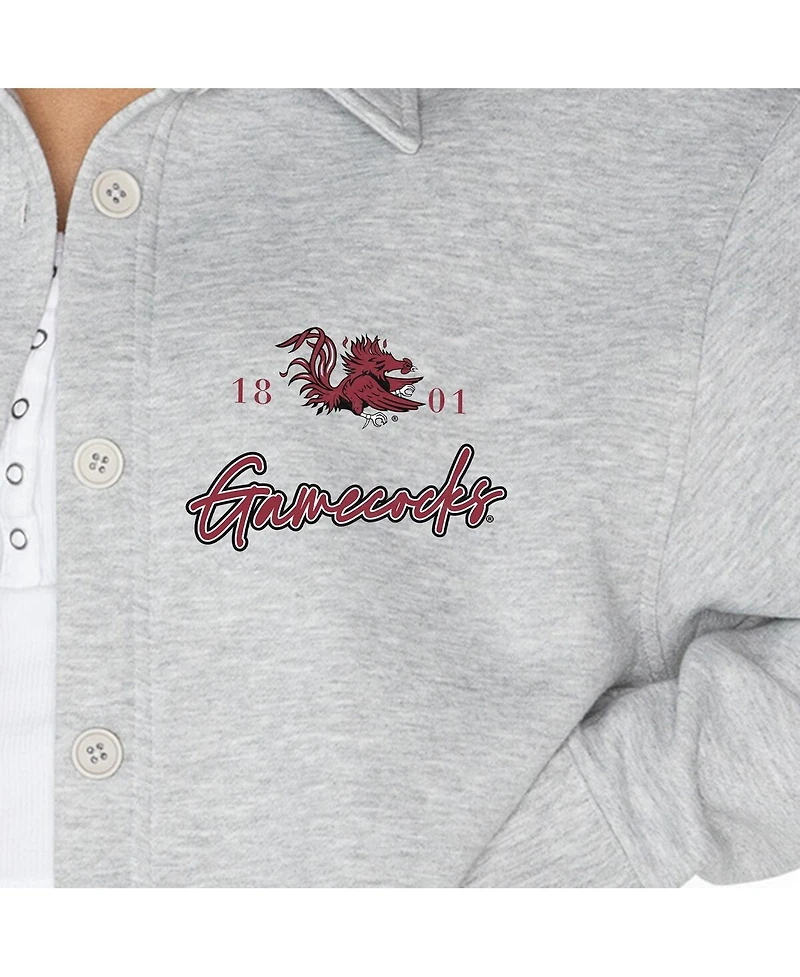 Gameday Couture Women's Ash South Carolina Gamecocks Foundation Full-Button Long Sleeve Overshirt