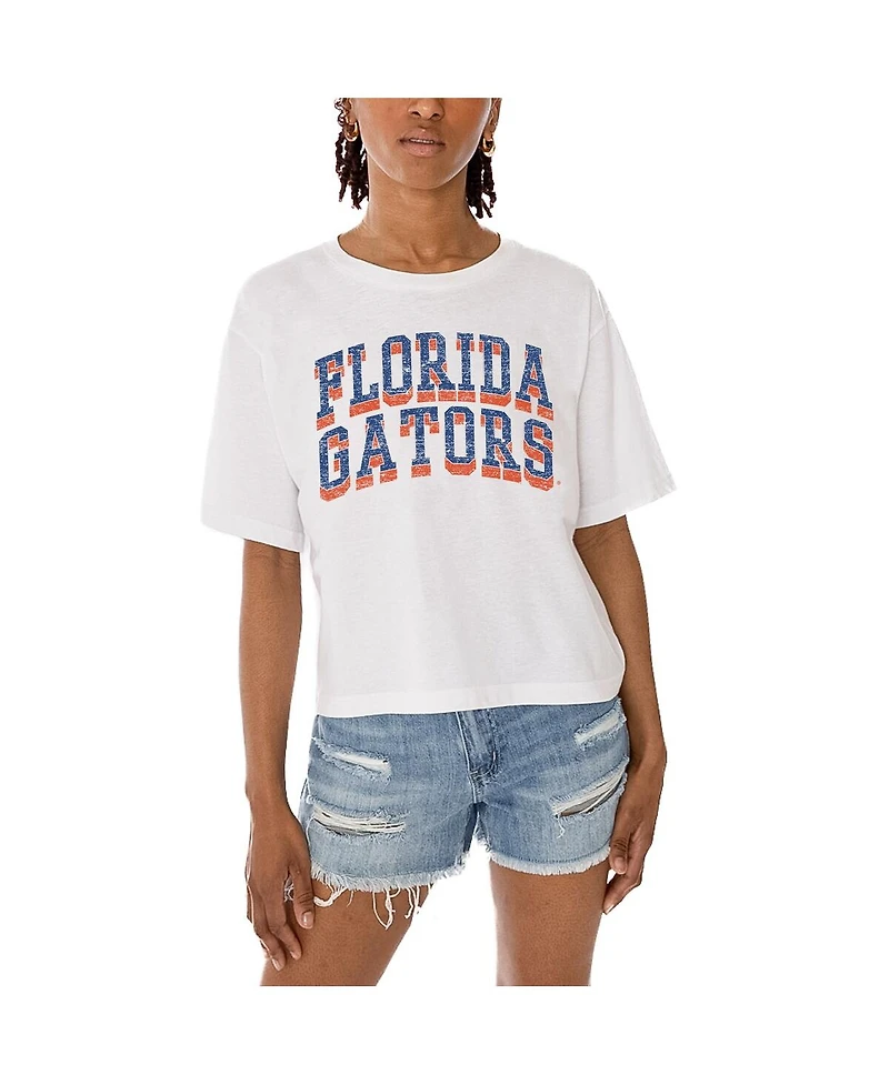 Gameday Couture Women's White Florida Gators Claim To Fame Boxy Cropped T-Shirt