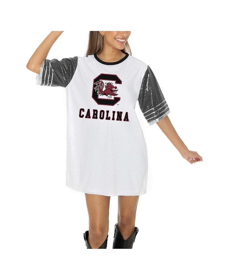 Gameday Couture Women's White South Carolina Gamecocks Full Sequin Jersey Dress