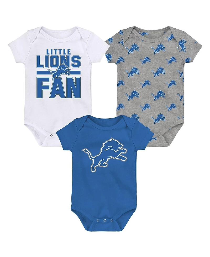 Outerstuff Newborn 3-Piece Detroit Lions Little Tike Bodysuit Set