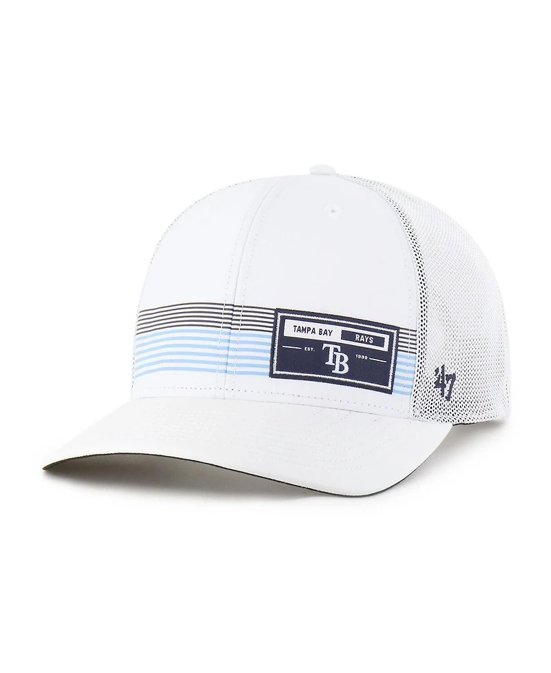 '47 Brand Men's White Tampa Bay Rays Rangefinder Brrr Trucker Adjustable Hat