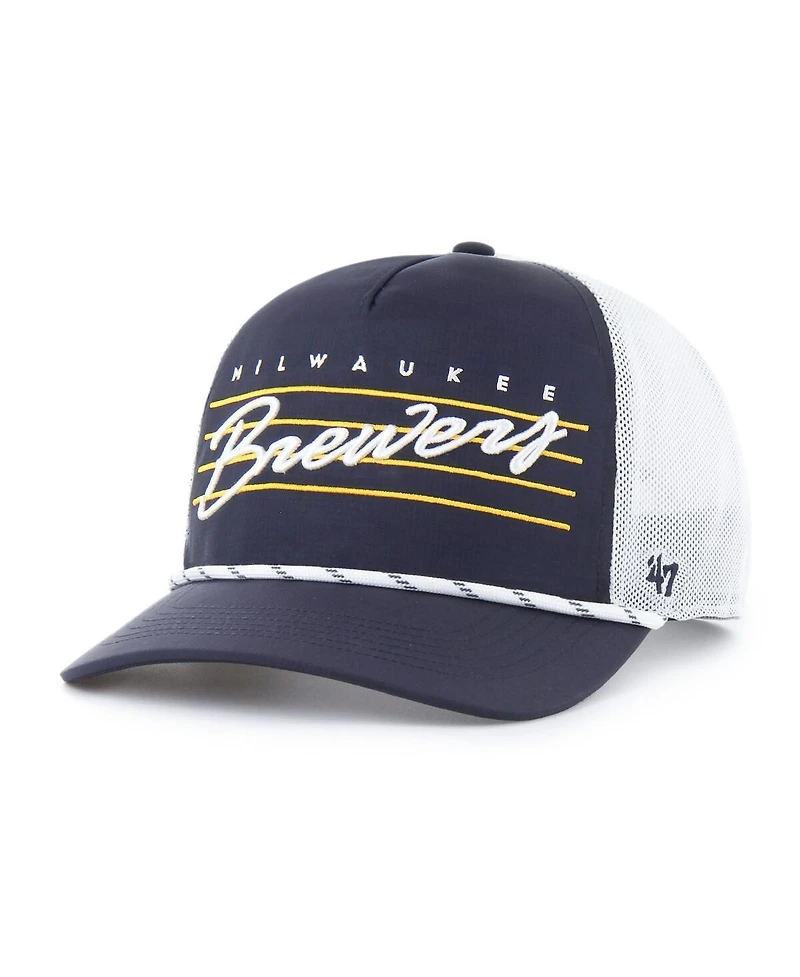 '47 Brand Men's Navy Milwaukee Brewers Brrr Downburst Mesh Hitch Adjustable Hat