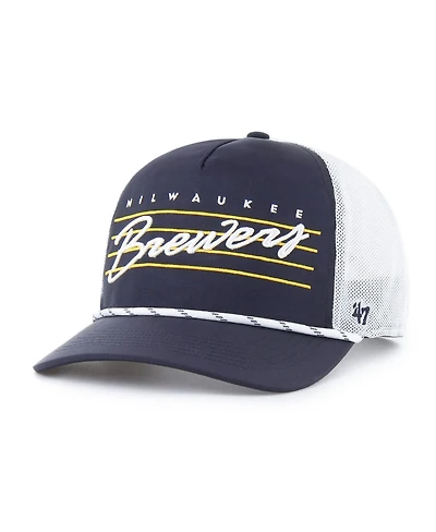 '47 Brand Men's Navy Milwaukee Brewers Brrr Downburst Mesh Hitch Adjustable Hat