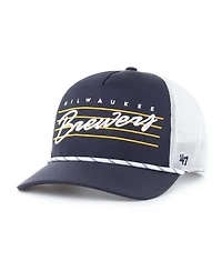 '47 Brand Men's Navy Milwaukee Brewers Brrr Downburst Mesh Hitch Adjustable Hat