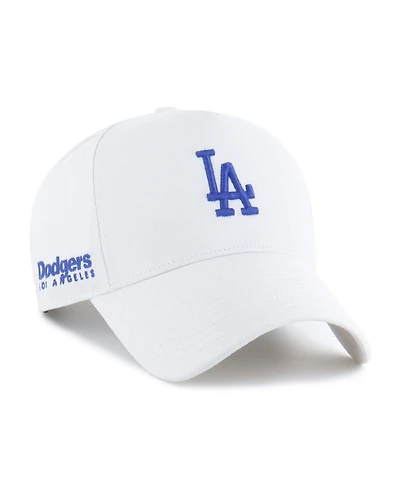 '47 Brand Men's White Los Angeles Dodgers Foundational Pinch Offside Adjustable Hat
