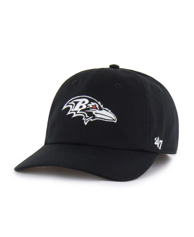 '47 Brand Men's Black Baltimore Ravens Foundational Franchise Fitted Hat