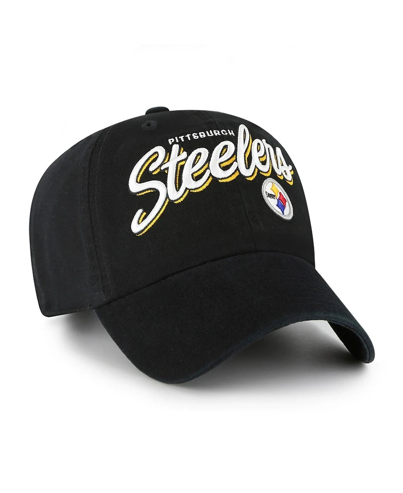 '47 Brand Women's Black Pittsburgh Steelers Ariana Clean Up Adjustable Hat