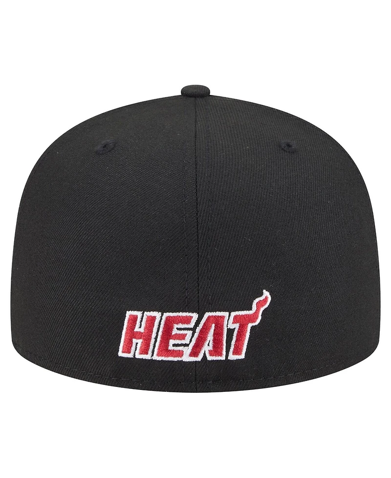 New Era Men's Black Miami Heat Deceptor 59FIFTY Fitted Hat