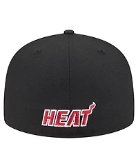 New Era Men's Black Miami Heat Deceptor 59FIFTY Fitted Hat