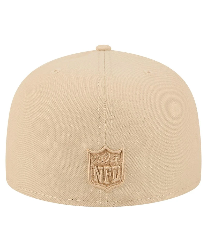 New Era Men's Light Beige Green Bay Packers Color Pack A-Frame 59FIFTY Fitted Hat