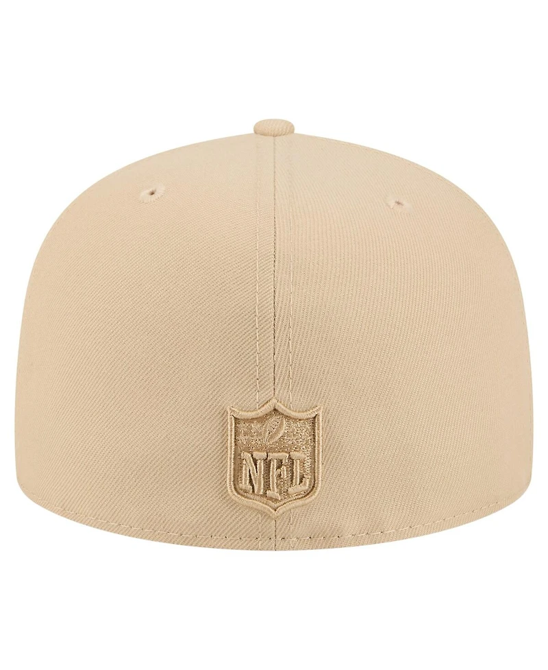 New Era Men's Light Beige Houston Texans Color Pack A-Frame 59FIFTY Fitted Hat