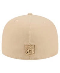 New Era Men's Light Beige Houston Texans Color Pack A-Frame 59FIFTY Fitted Hat