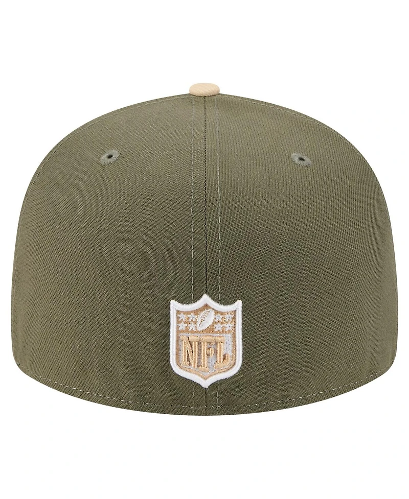 New Era Men's Light Beige/Olive Las Vegas Raiders Two-Tone Color Pack Split Panel 59FIFTY Fitted Hat