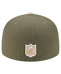 New Era Men's Light Beige/Olive Las Vegas Raiders Two-Tone Color Pack Split Panel 59FIFTY Fitted Hat