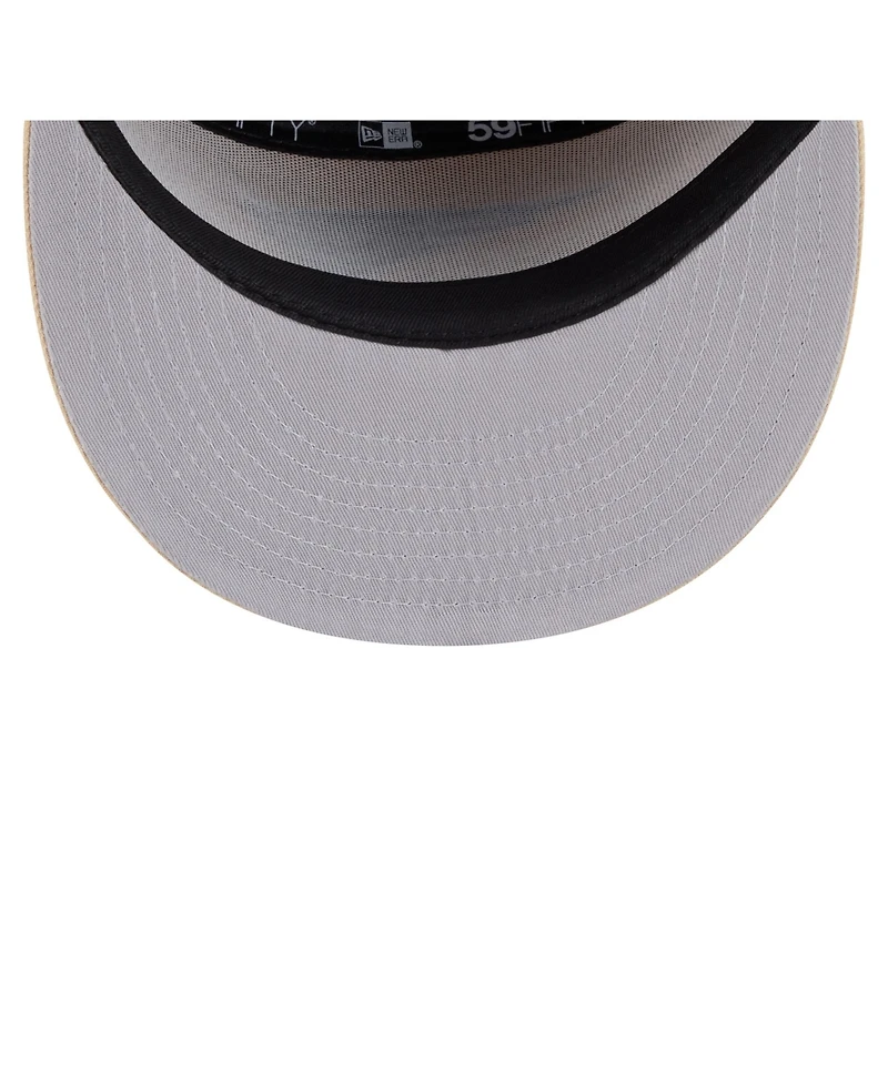 New Era Men's Light Beige/Olive England Patriots Two-Tone Color Pack Split Panel 59FIFTY Fitted Hat