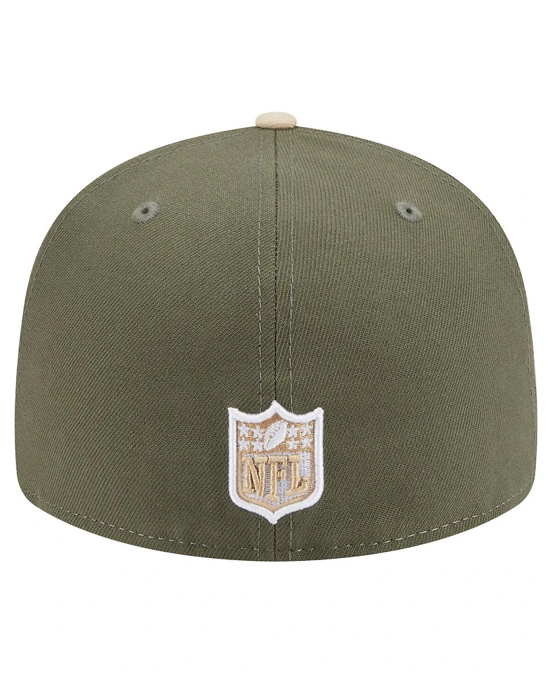 New Era Men's Light Beige/Olive Pittsburgh Steelers Two-Tone Color Pack Split Panel 59FIFTY Fitted Hat