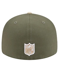 New Era Men's Light Beige/Olive Pittsburgh Steelers Two-Tone Color Pack Split Panel 59FIFTY Fitted Hat